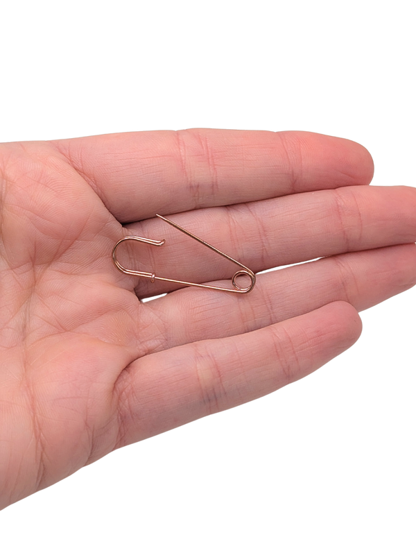 Rose gold filled safety pin brooch
