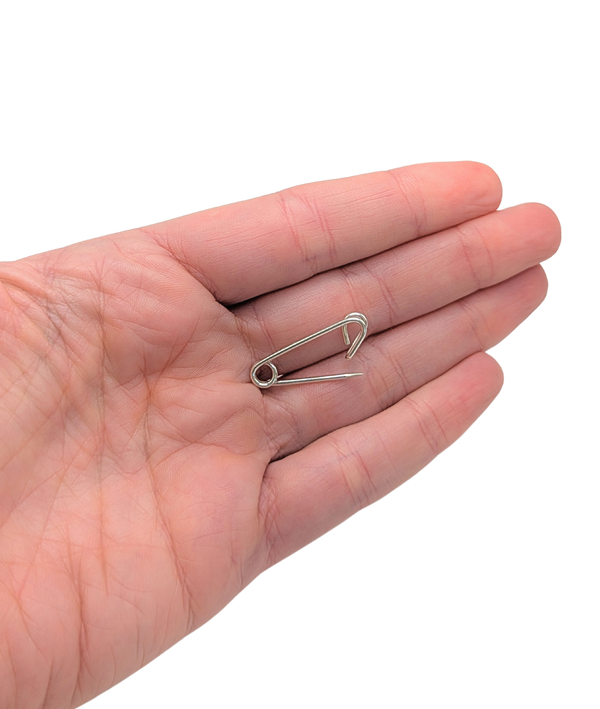 Sterling silver safety pin brooch