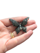 Black diamond butterfly brooch