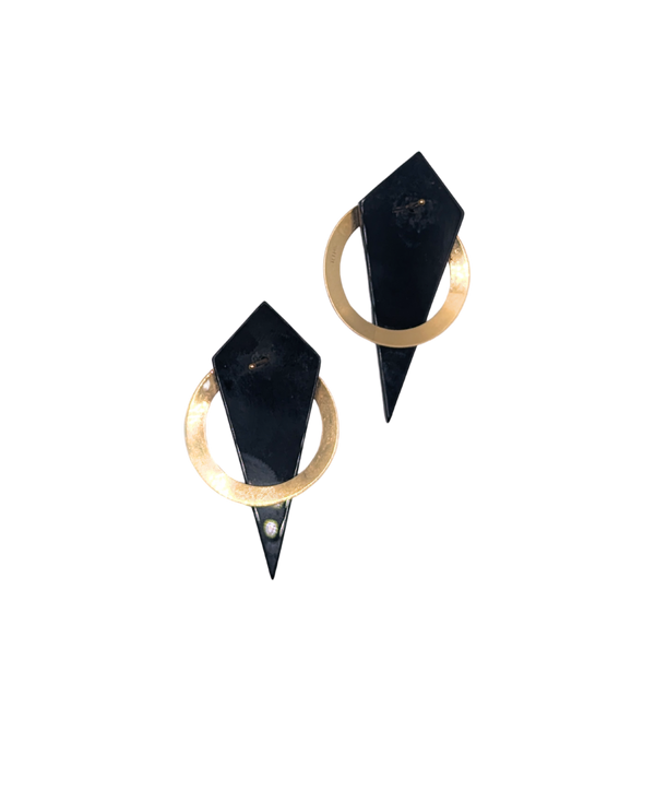 80s onyx and gold earrings
