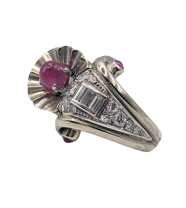 Retro ruby ring