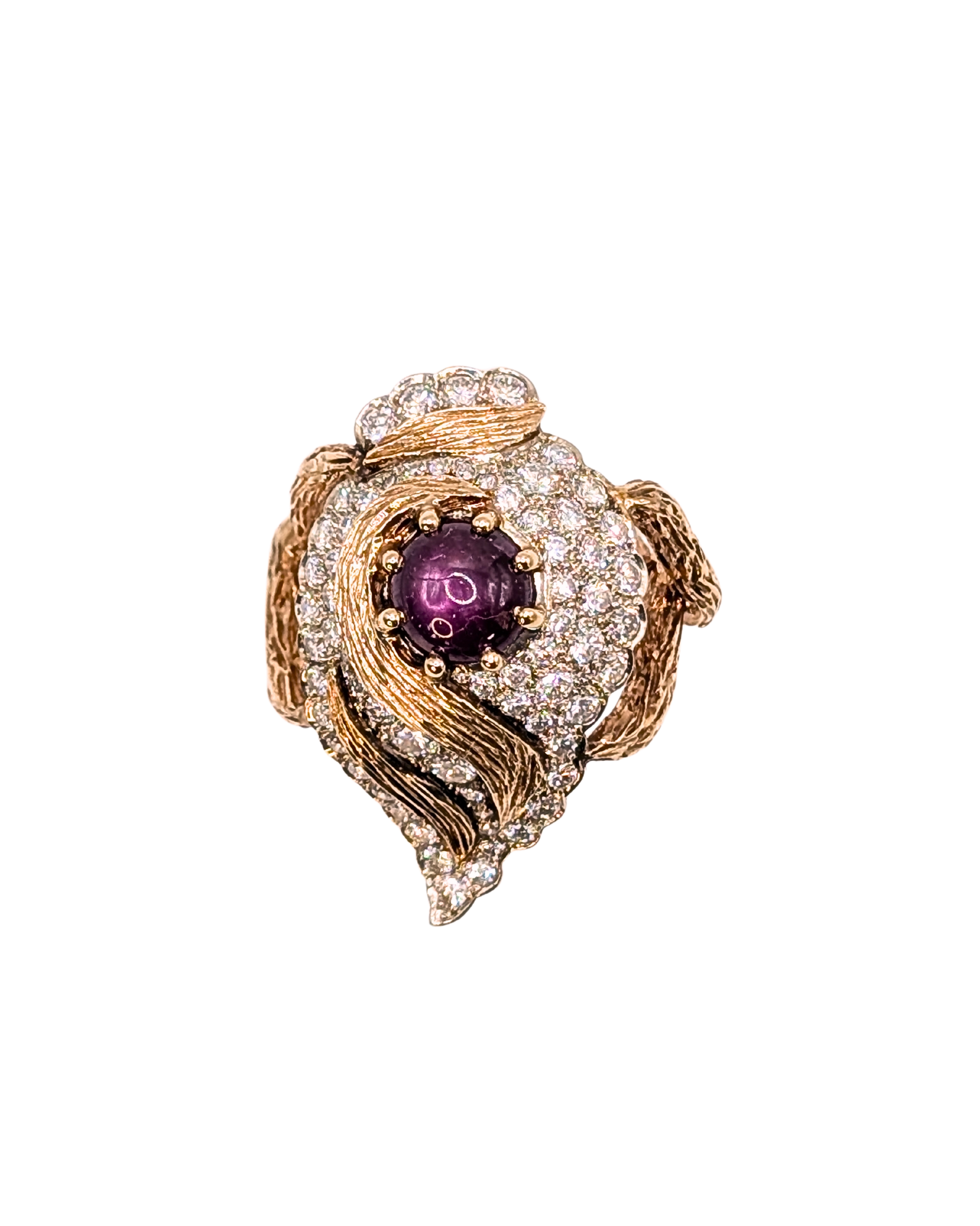 Star ruby & diamond ring