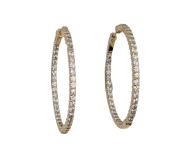 Large diamond hoop earrings