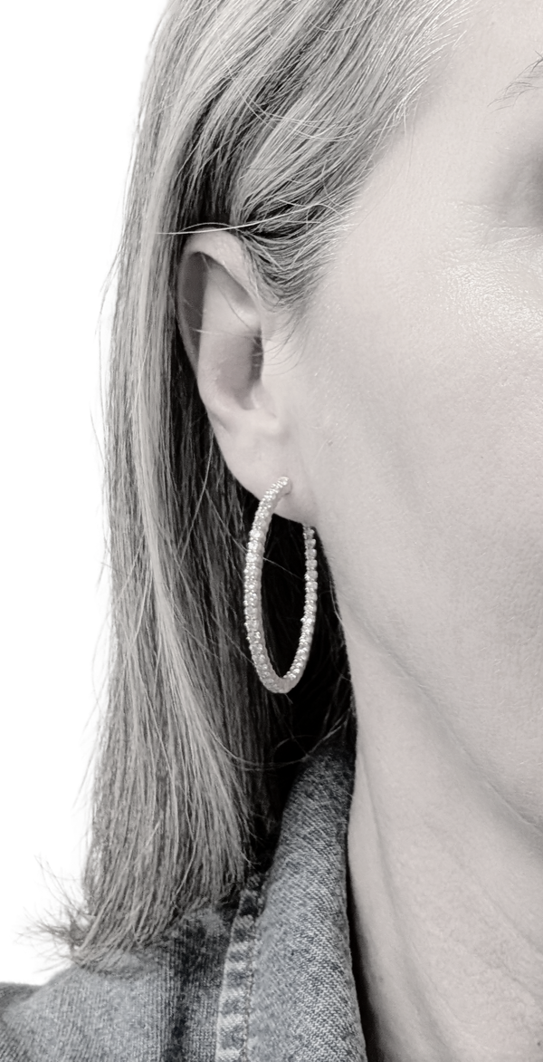 Large diamond hoop earrings