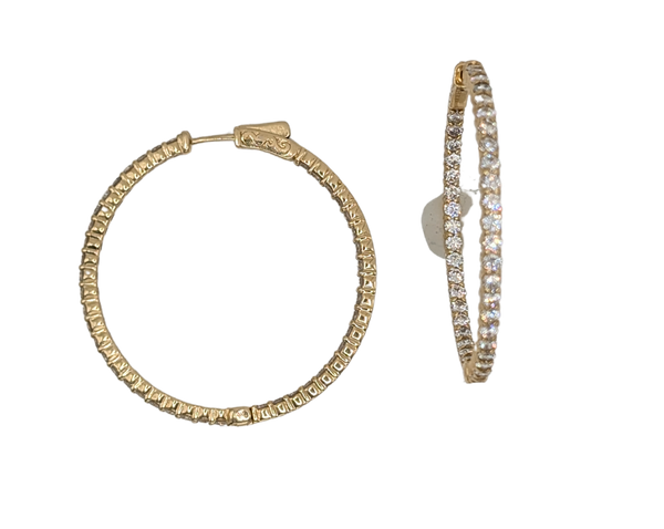 Large diamond hoop earrings