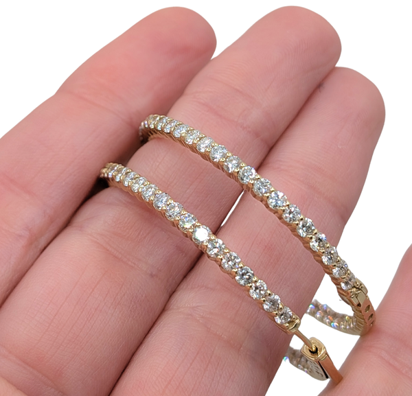 Large diamond hoop earrings