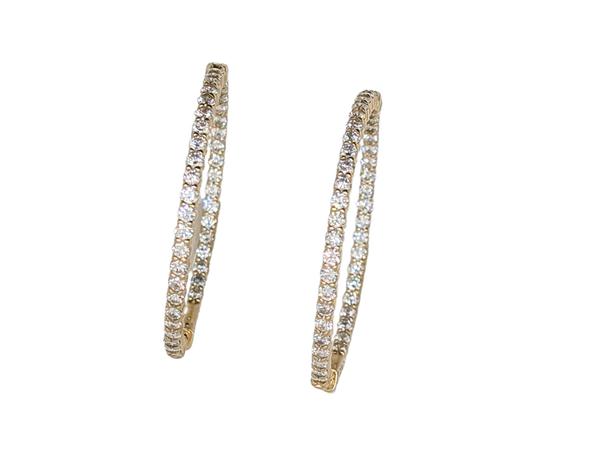 Large diamond hoop earrings