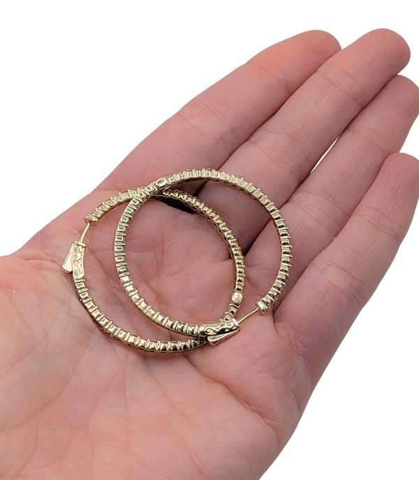 Large diamond hoop earrings