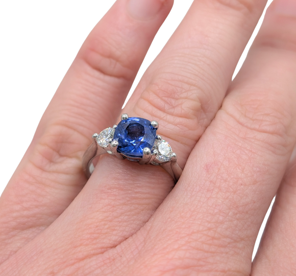 True blue sapphire ring