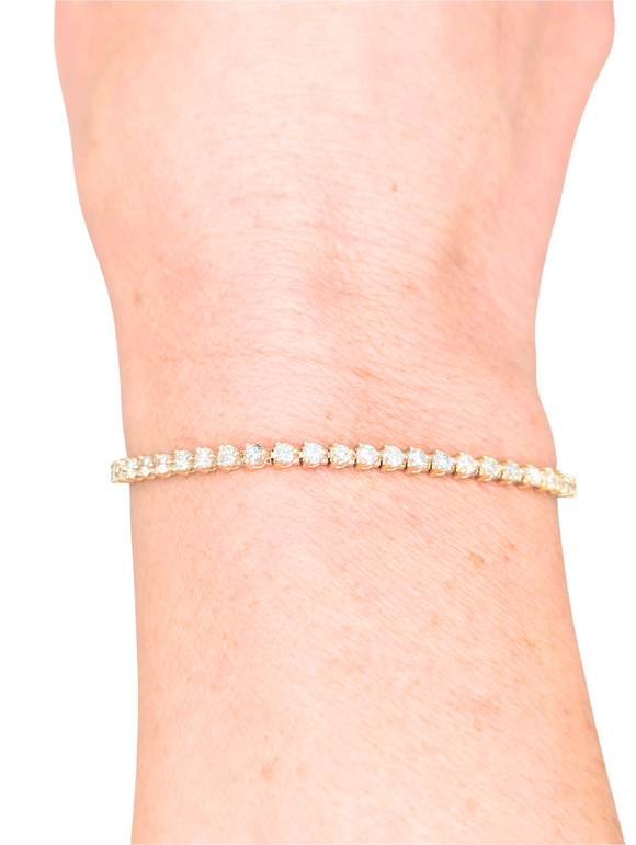 Yellow gold diamond "tennis" bracelet