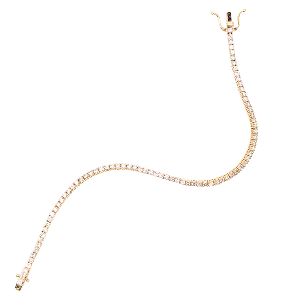 Yellow gold diamond "tennis" bracelet