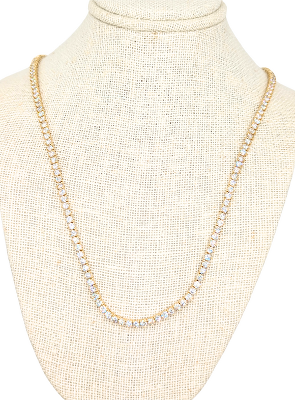 Yellow gold diamond "tennis" necklace