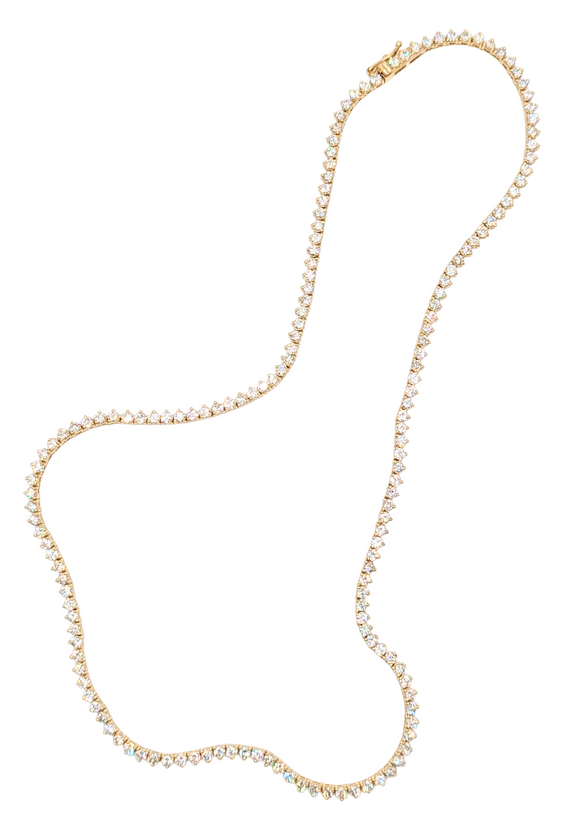 Yellow gold diamond "tennis" necklace