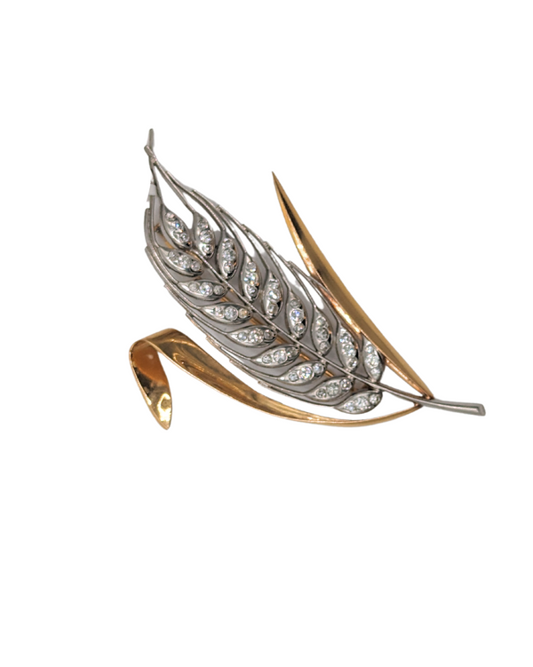 "The Wheat Brooch" with diamonds in gold and platinum