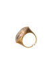 Rutilated quartz set east-west in yellow gold ring