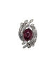 Stunning cabachon ruby and diamond vintage ring