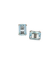 Blue topaz earring studs in rectangular cut design