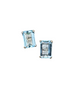 Blue topaz earring studs in rectangular cut design