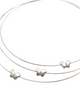 White gold wire necklace with floating butterflies with diamonds