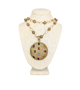 Colored gemstone and diamond "cookie" necklace