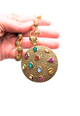 Colored gemstone and diamond "cookie" necklace