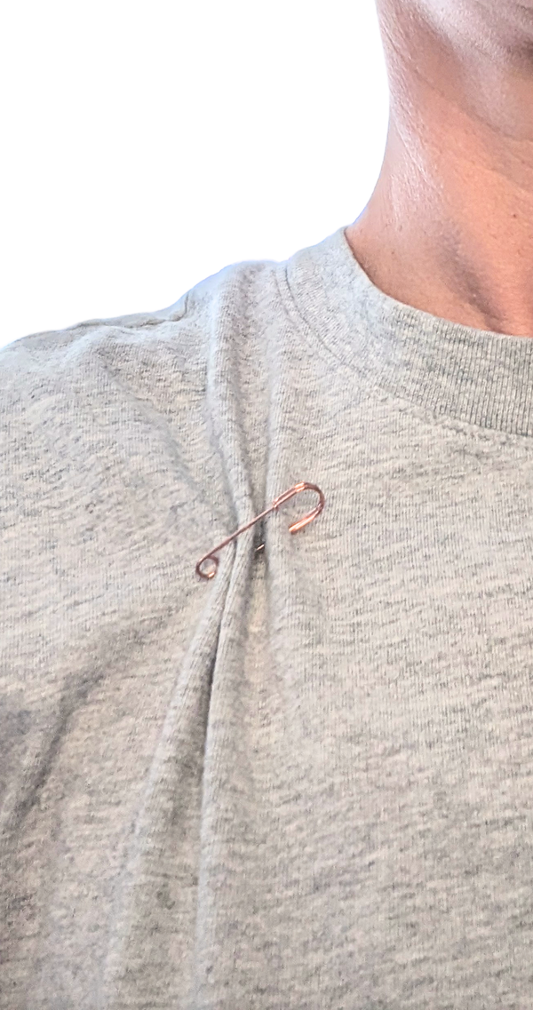 Rose gold filled safety pin brooch