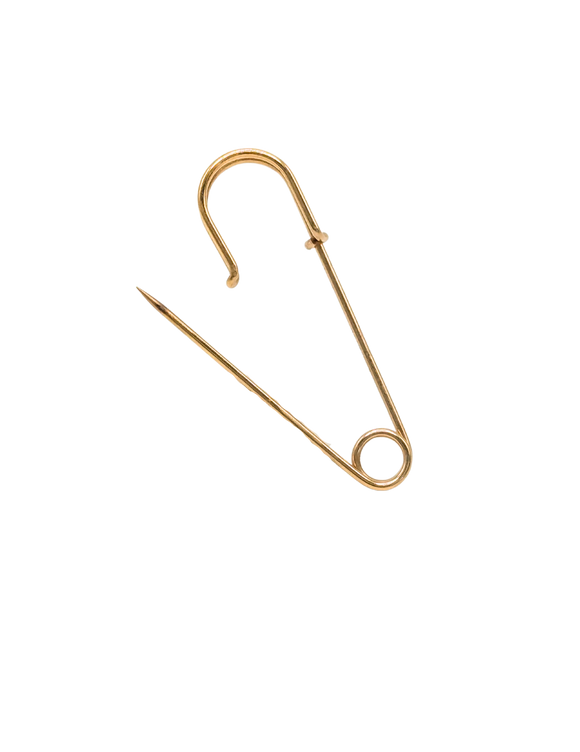 Yellow gold filled safety pin brooch