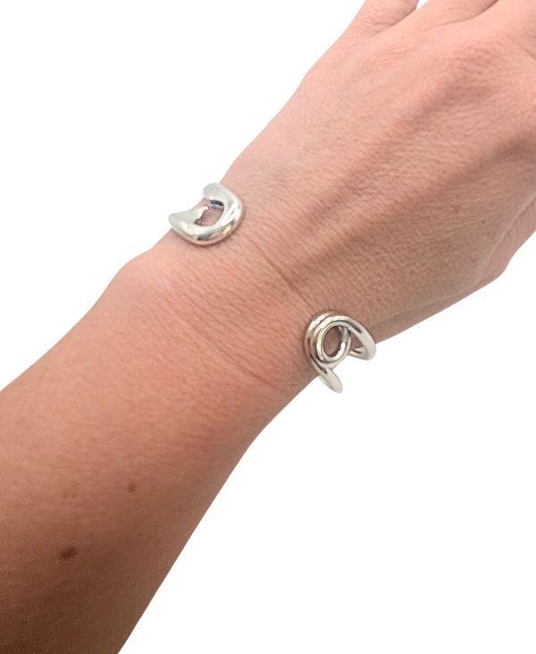 Sterling silver safety pin cuff bracelet