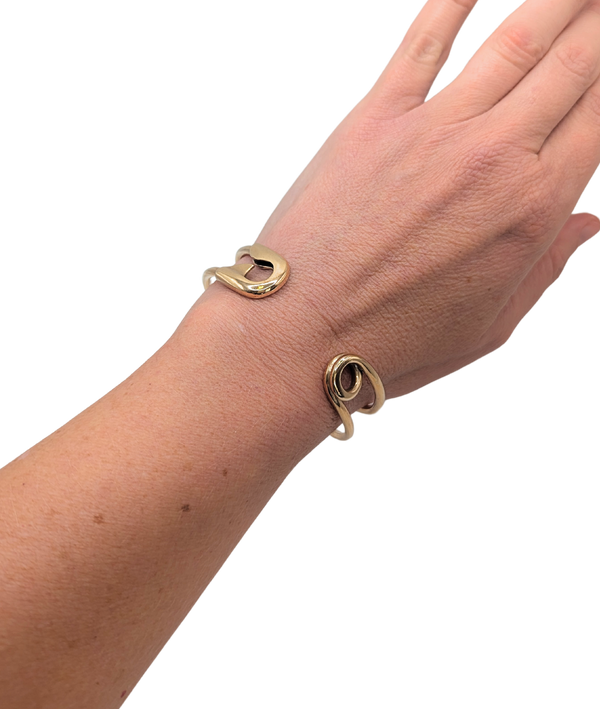 Bronze safety pin cuff bracelet