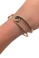 Bronze safety pin cuff bracelet