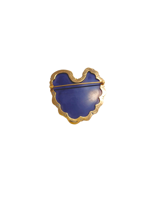 Organic shaped lapis brooch