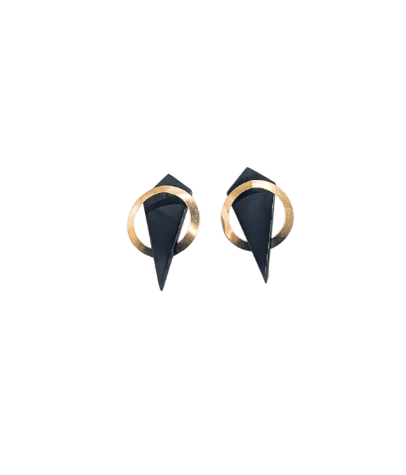 80s onyx and gold earrings