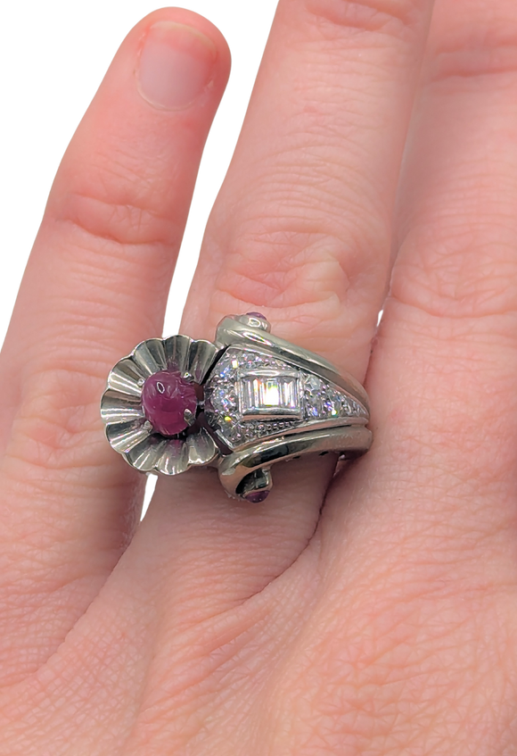 Retro ruby ring