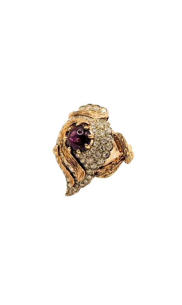 Star ruby & diamond ring