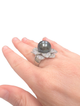 Tahitian pearl and diamond ring