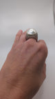 Large mabé pearl and diamond vintage ring