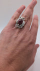 Stunning cabachon ruby and diamond vintage ring