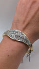 Edwardian style filigree diamond bangle bracelet