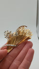 Diamond and gold vintage inspired bouquet brooch