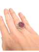 Red tourmaline and diamond ring